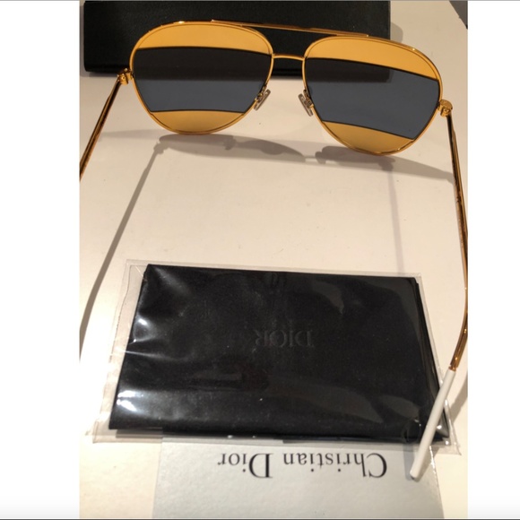 Christian Dior Christian Dior DiorSplit1 1VTSQ Sunglasses Women\'s Yellow Gold main image 6